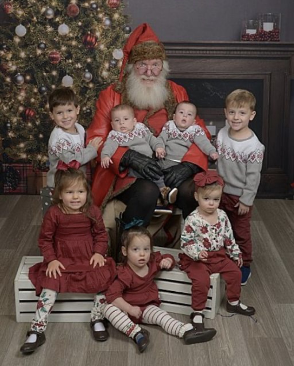 Santa and the kids